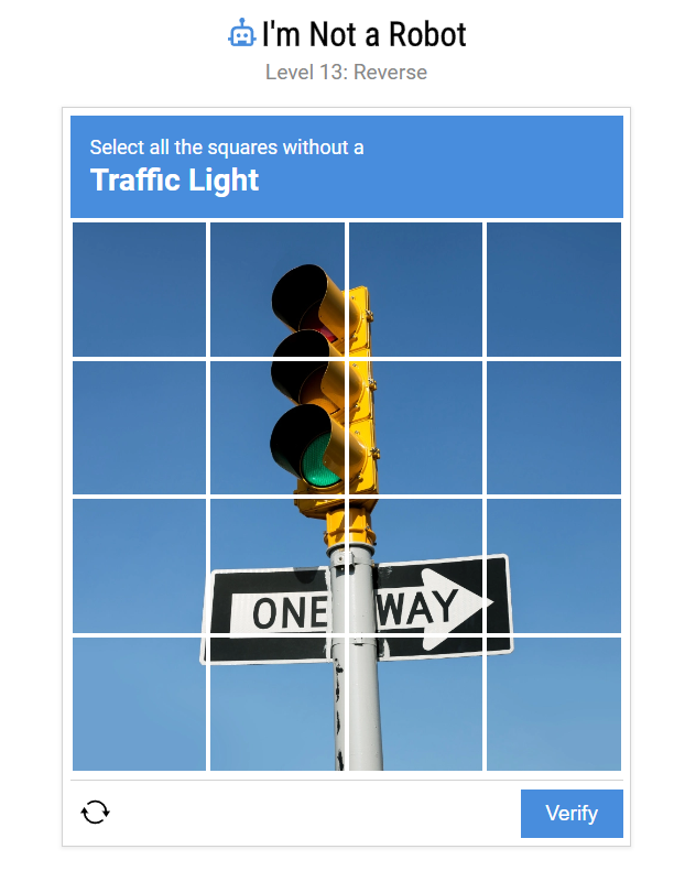 Level 13 Reverse Traffic Light Grid