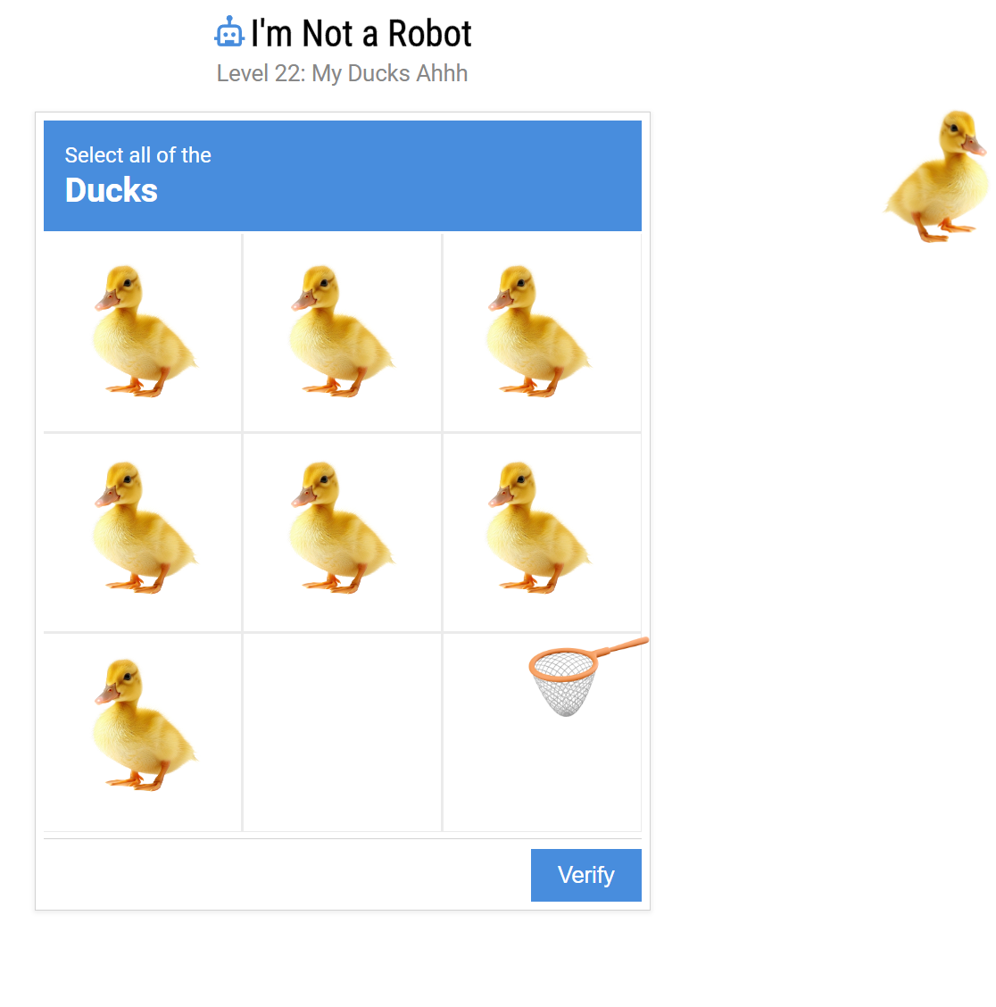 Level 22 Duck Catching Challenge