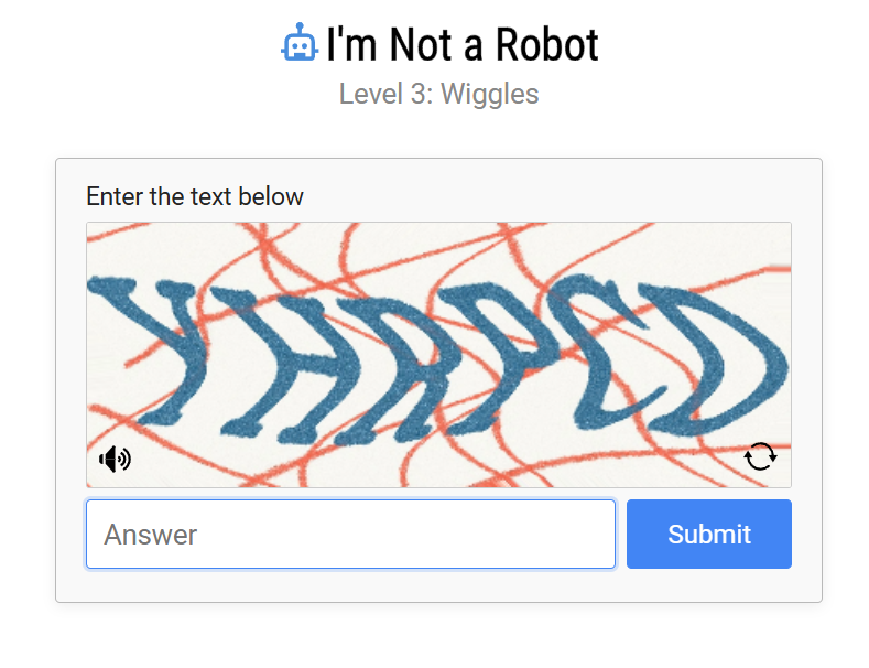 Level 3 wiggles captcha initial state